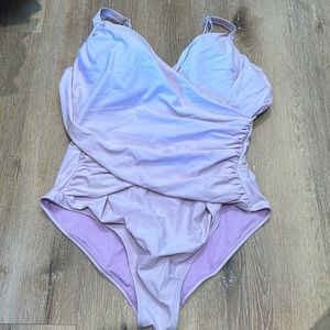 Lavender Plus Size One Piece Swimsuit